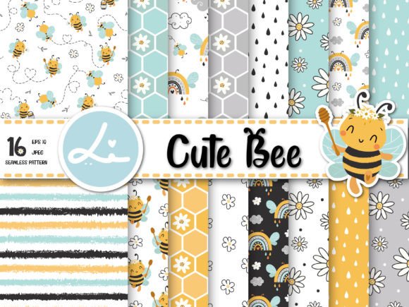Download Cute Bees Digital Papers - Cute Collection