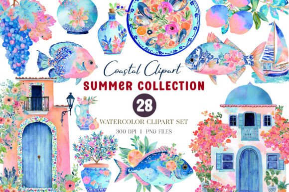 Download Mediterranean Coastal Clipart Png Set - Mediterranean Collection