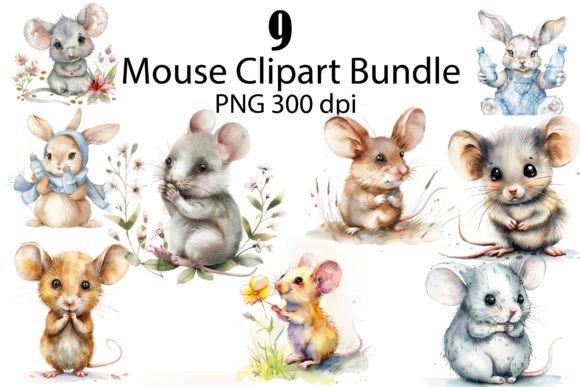Download Watercolor Mouse PNG Clipart ,Cute Mice - Cute Collection