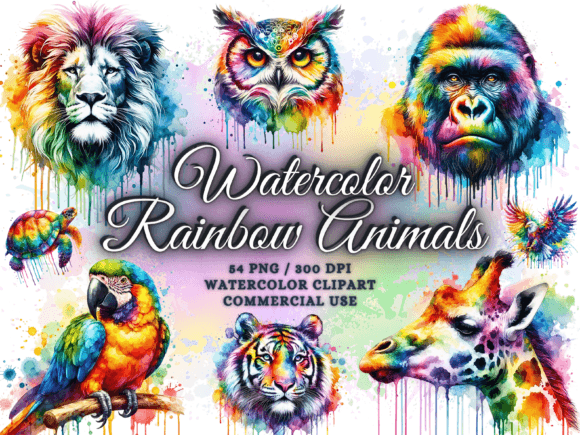 Download Rainbow Animals Clipart Cute Animal Png - Cute Collection