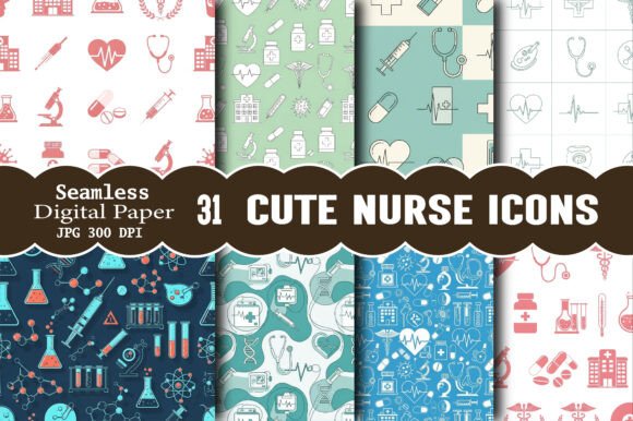 Download Cute Nurse Icons Pattern - Cute Collection