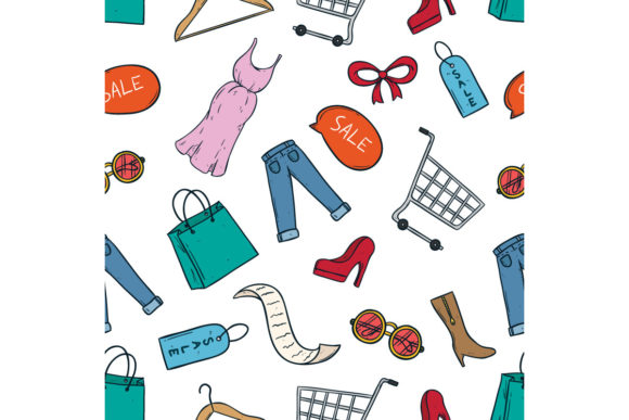Download Cute Shopping Sale Icons Pattern - Cute Collection