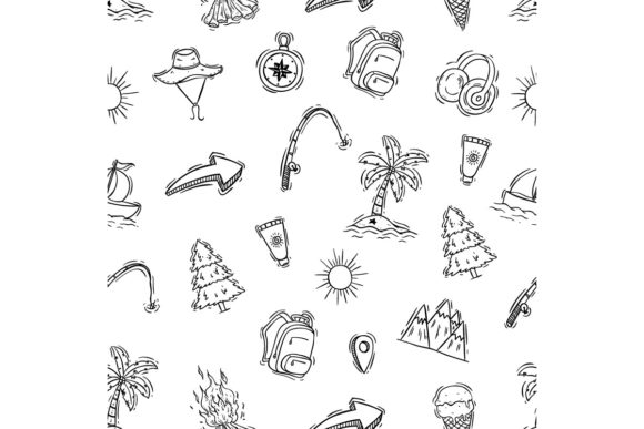Download Cute Travel Icons Seamless Pattern - Cute Collection