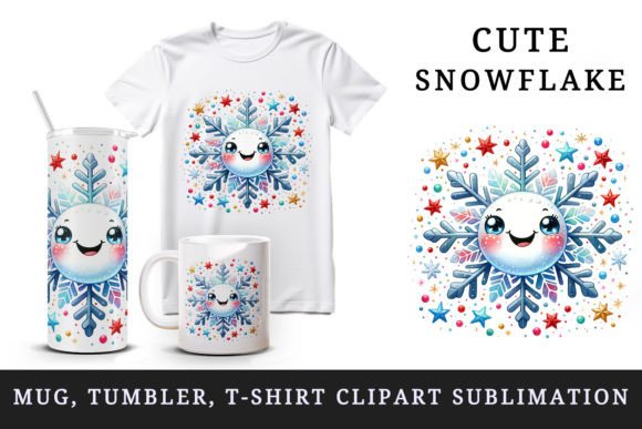 Download Cute Snowflake Tumbler Mug Wrap Clipart - Cute Collection