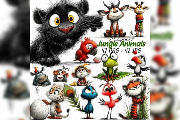 Download Whimsical Baby Jungle Animals Clipart - Premium Resources