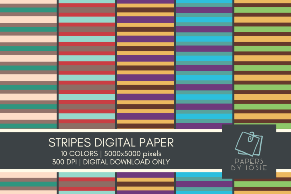 Download Colorful Stripes Digital Paper - Premium Resources