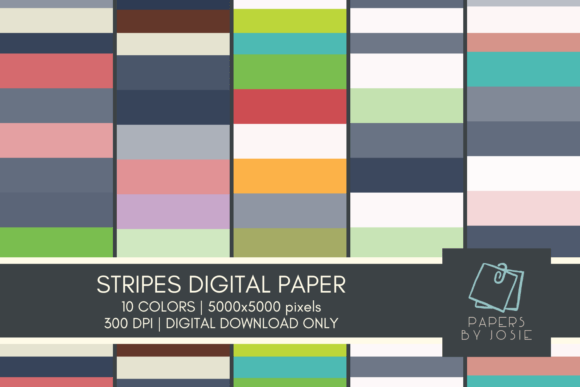 Download Colorful Stripes Digital Paper - Premium Bundle