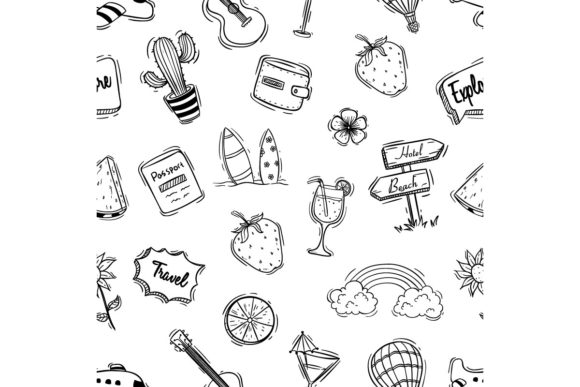 Download Cute Summer Icons Seamless Pattern - Cute Collection