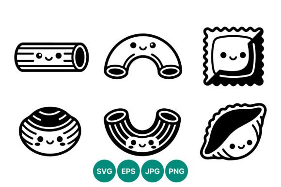 Download Kawaii Pasta Macaroni Vector Icons Cute - Cute Collection