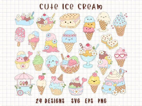 Download Ice Cream Clipart Cute Dessert SVG - Cute Collection
