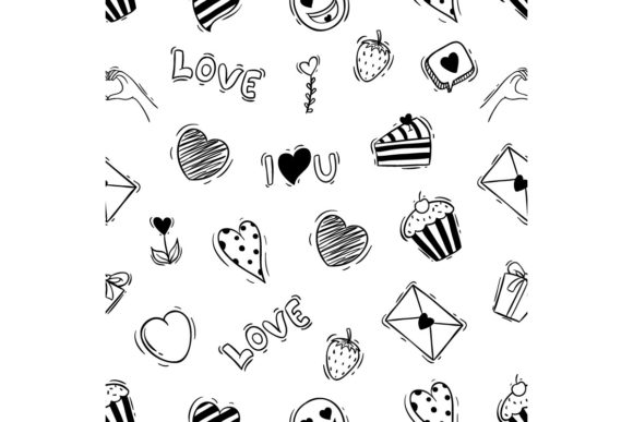 Download Cute Valentine Icons Seamless Pattern - Cute Collection