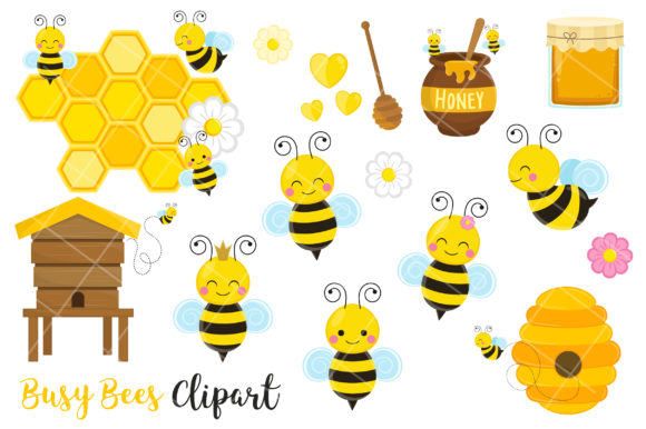 Download Bees Clipart, Cute Bees and Honey Clipart - Cute Collection