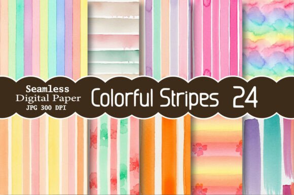 Download Colorful Stripes Seamless Digital Paper - Colorful stripes Collection