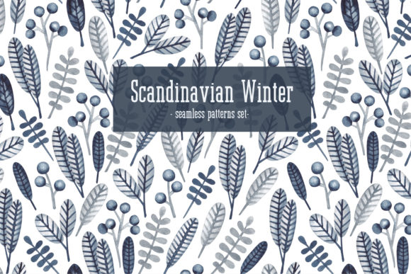 Download Watercolor Patterns “Scandinavian Winter - Watercolor patterns Collection