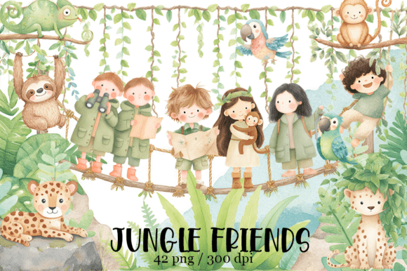 Download Watercolor Jungle Clipart, Tropical - Jungle Collection