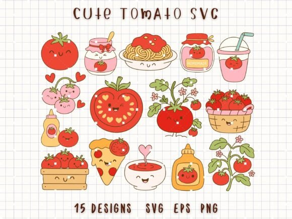 Download Cute Tomato SVG Vegettable Clipart - Cute Collection