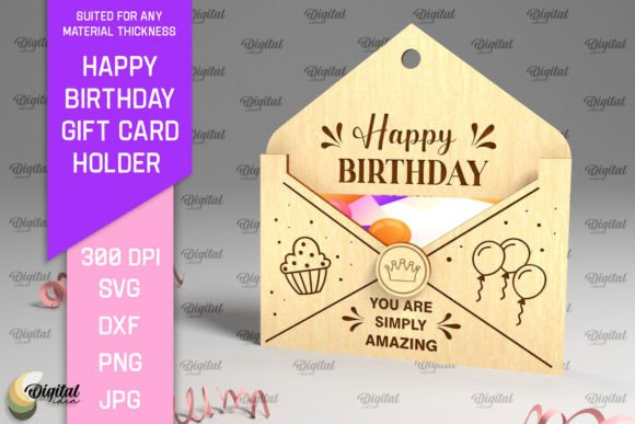 Download Happy Birthday Gift Card Holder Lasercut - Premium Resources